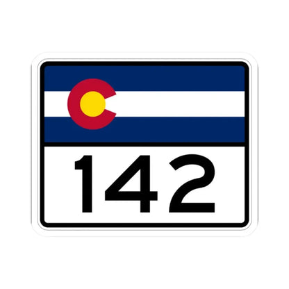Colorado 142 wide (Colorado) (Road Sign) STICKER Vinyl Kiss-Cut Decal 2 Inch White - The Sticker Space