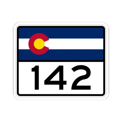 Colorado 142 wide (Colorado) (Road Sign) STICKER Vinyl Kiss-Cut Decal 6 Inch White - The Sticker Space