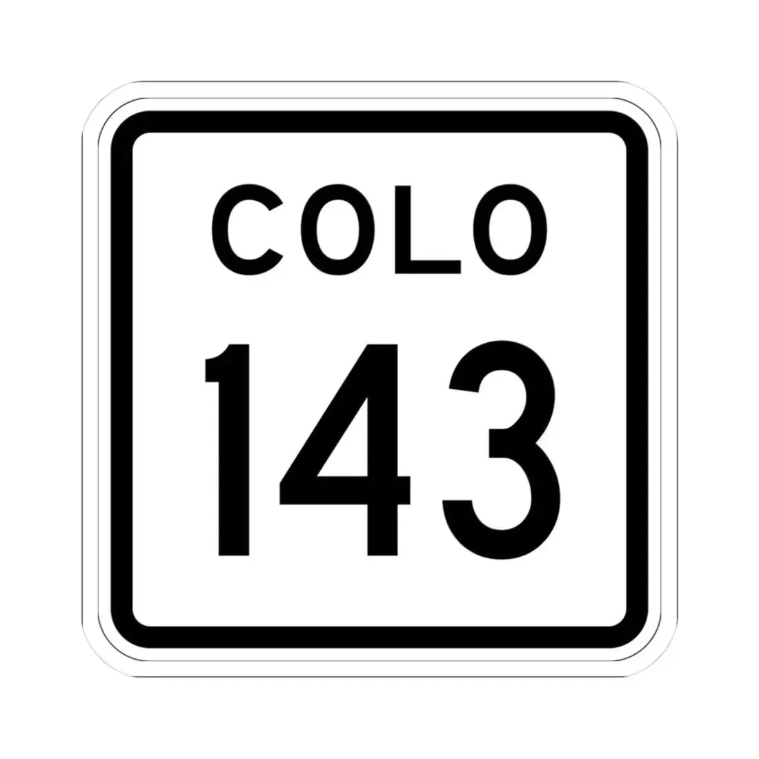 Colorado 143 1952 (Colorado) (Road Sign) STICKER Vinyl Kiss-Cut Decal 3 Inch White - The Sticker Space