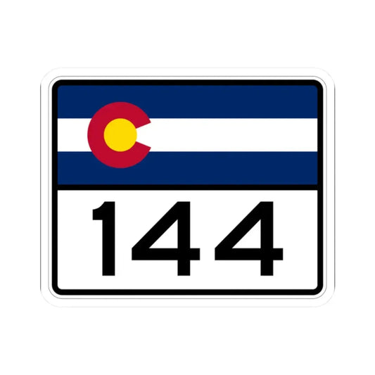 Colorado 144 wide (Colorado) (Road Sign) STICKER Vinyl Kiss-Cut Decal 2 Inch White - The Sticker Space