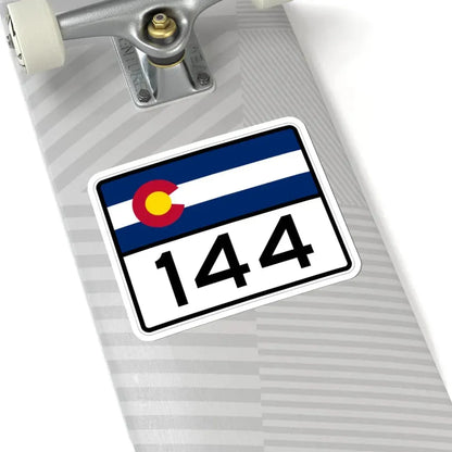 Colorado 144 wide (Colorado) (Road Sign) STICKER Vinyl Kiss-Cut Decal - The Sticker Space