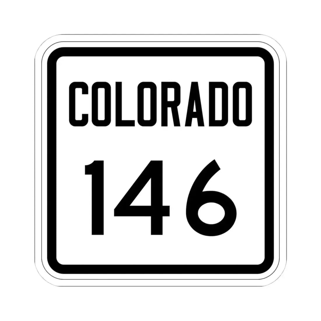 Colorado 146 1946 (Colorado) (Road Sign) STICKER Vinyl Kiss-Cut Decal 4 Inch White - The Sticker Space