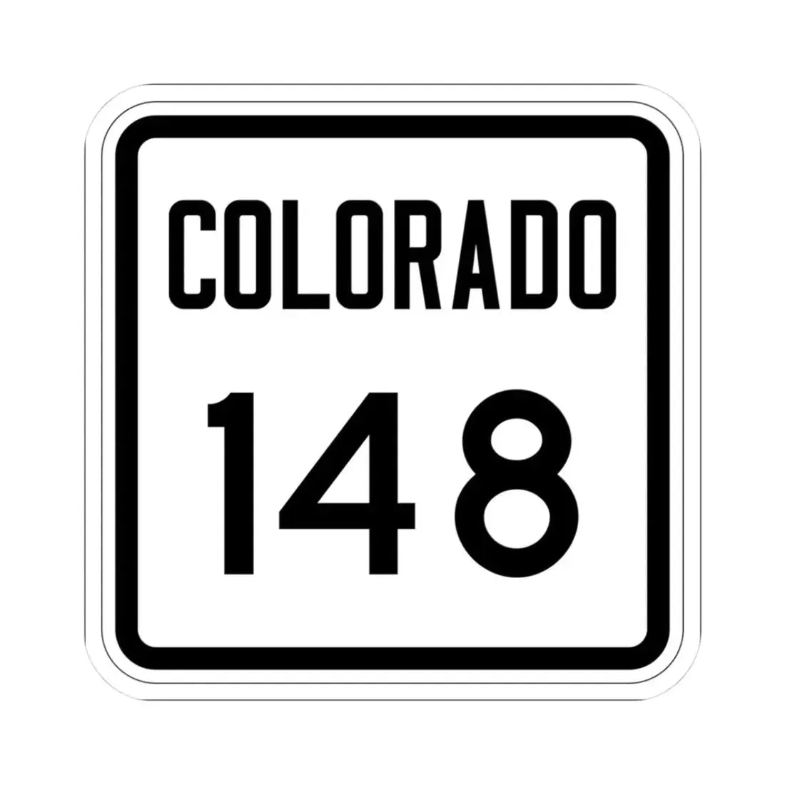 Colorado 148 1946 (Colorado) (Road Sign) STICKER Vinyl Kiss-Cut Decal 3 Inch White - The Sticker Space