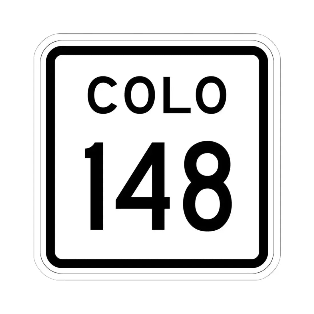 Colorado 148 1952 (Colorado) (Road Sign) STICKER Vinyl Kiss-Cut Decal 6 Inch White - The Sticker Space