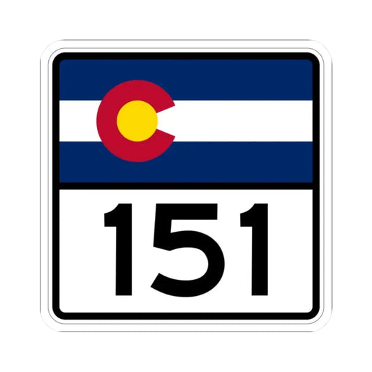 Colorado 151 (Colorado) (Road Sign) STICKER Vinyl Kiss-Cut Decal 2 Inch White - The Sticker Space