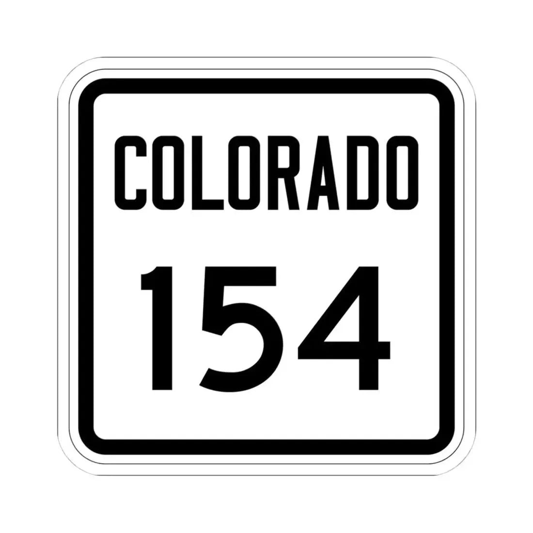 Colorado 154 1946 (Colorado) (Road Sign) STICKER Vinyl Kiss-Cut Decal 4 Inch White - The Sticker Space