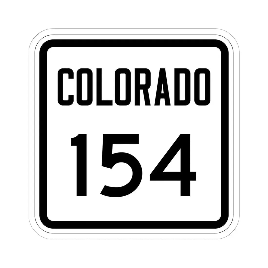 Colorado 154 1946 (Colorado) (Road Sign) STICKER Vinyl Kiss-Cut Decal 6 Inch White - The Sticker Space