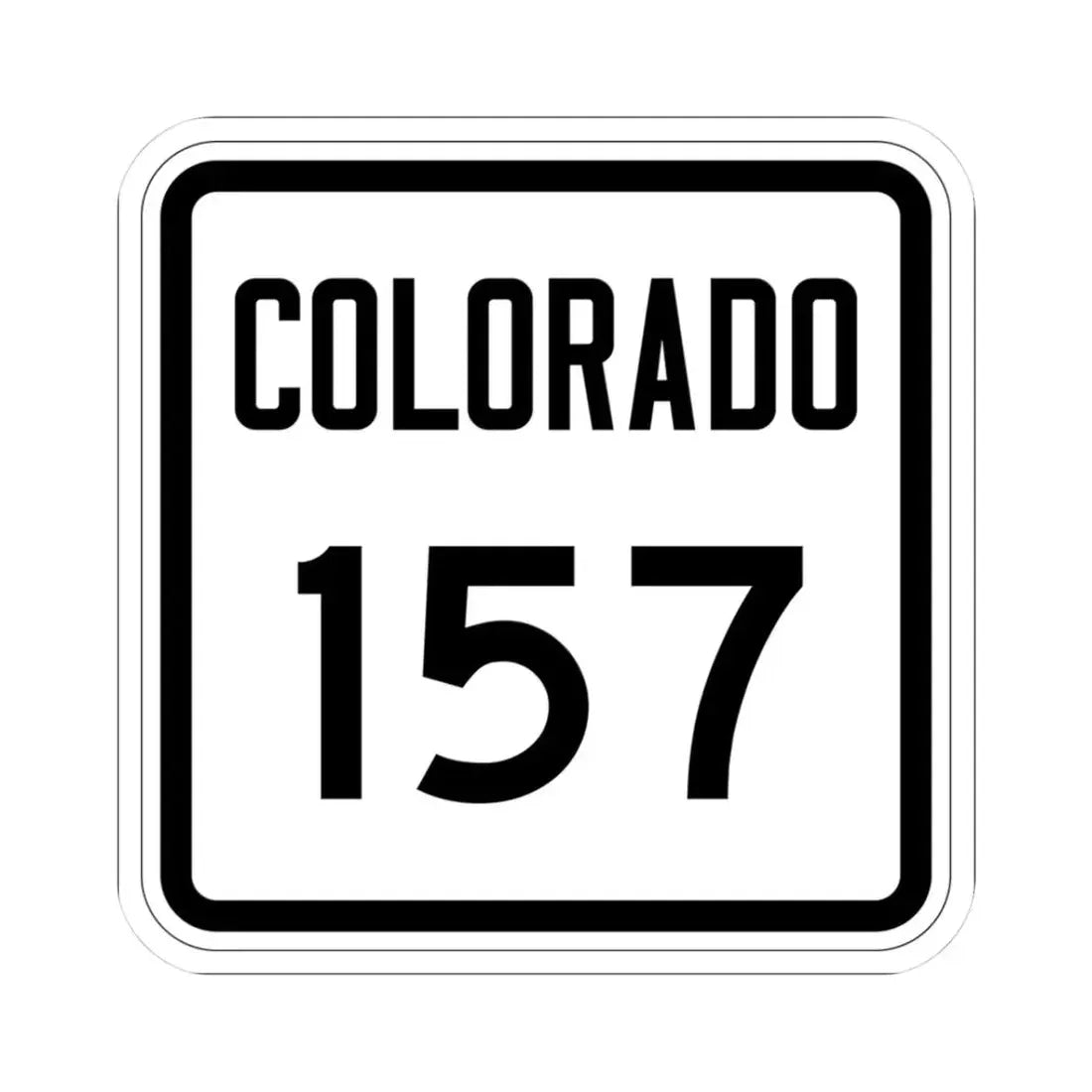 Colorado 157 1946 (Colorado) (Road Sign) STICKER Vinyl Kiss-Cut Decal 3 Inch White - The Sticker Space