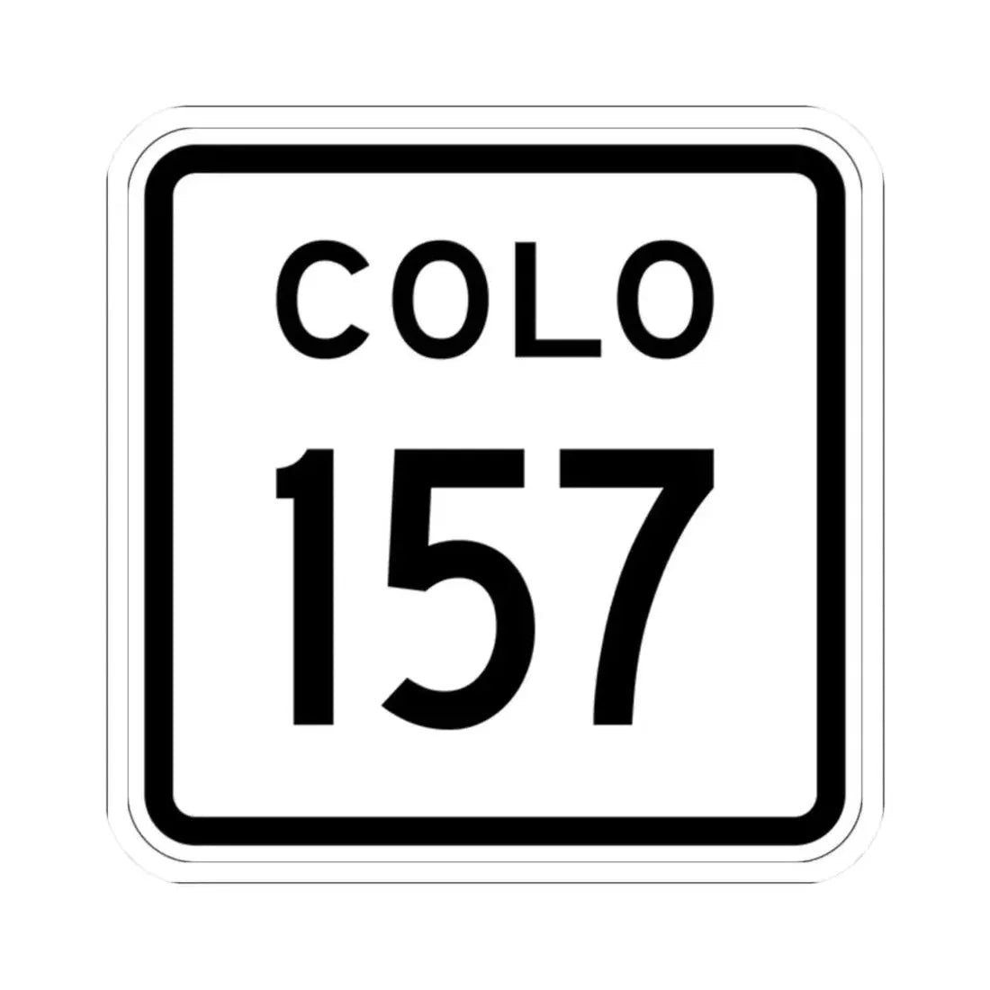 Colorado 157 1952 (Colorado) (Road Sign) STICKER Vinyl Kiss-Cut Decal 2 Inch White - The Sticker Space