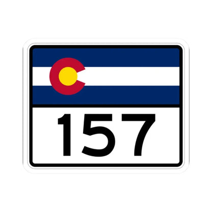 Colorado 157 wide (Colorado) (Road Sign) STICKER Vinyl Kiss-Cut Decal 2 Inch White - The Sticker Space