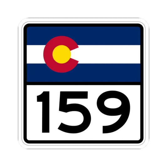 Colorado 159 (Colorado) (Road Sign) STICKER Vinyl Kiss-Cut Decal 2 Inch White - The Sticker Space