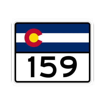Colorado 159 wide (Colorado) (Road Sign) STICKER Vinyl Kiss-Cut Decal 2 Inch White - The Sticker Space
