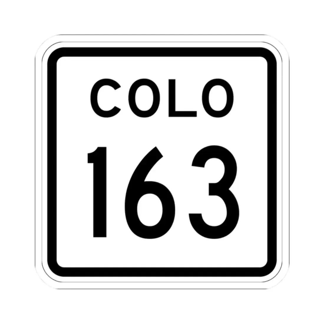 Colorado 163 1952 (Colorado) (Road Sign) STICKER Vinyl Kiss-Cut Decal 2 Inch White - The Sticker Space