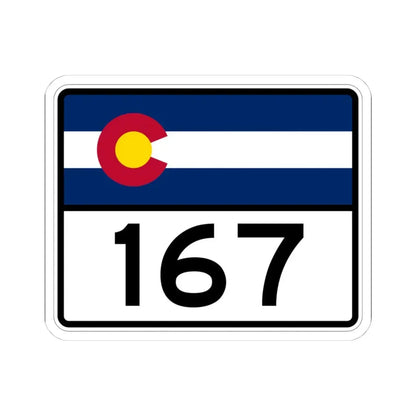 Colorado 167 wide (Colorado) (Road Sign) STICKER Vinyl Kiss-Cut Decal 4 Inch White - The Sticker Space