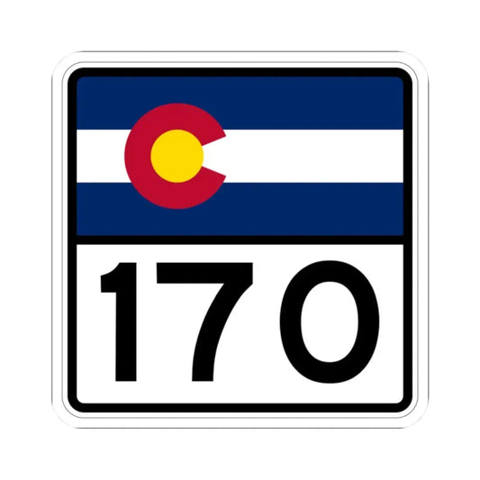 Colorado 170 (Colorado) (Road Sign) STICKER Vinyl Kiss-Cut Decal 2 Inch White - The Sticker Space