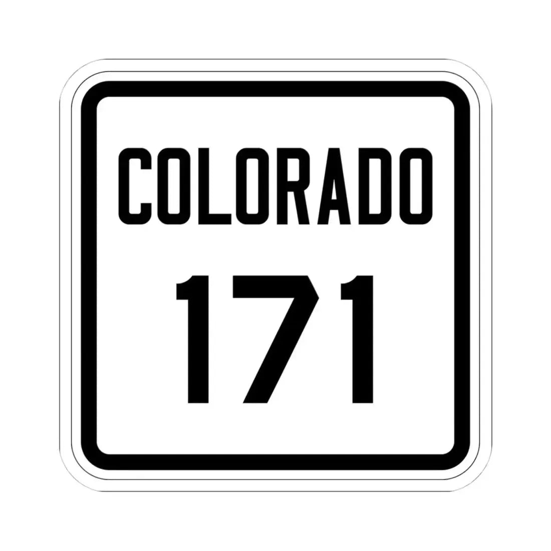 Colorado 171 1926 (Colorado) (Road Sign) STICKER Vinyl Kiss-Cut Decal 4 Inch White - The Sticker Space