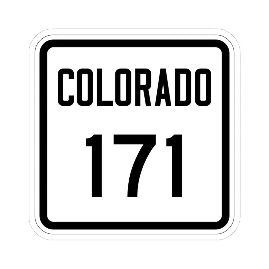 Colorado 171 1946 (Colorado) (Road Sign) STICKER Vinyl Kiss-Cut Decal 4 Inch White - The Sticker Space