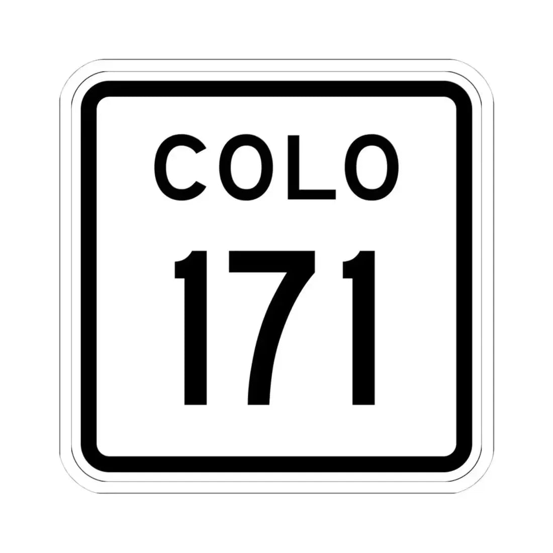 Colorado 171 1952 (Colorado) (Road Sign) STICKER Vinyl Kiss-Cut Decal 4 Inch White - The Sticker Space
