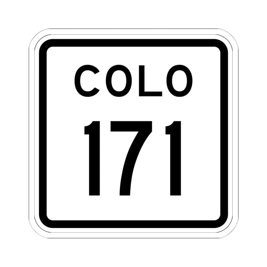Colorado 171 1952 (Colorado) (Road Sign) STICKER Vinyl Kiss-Cut Decal 6 Inch White - The Sticker Space