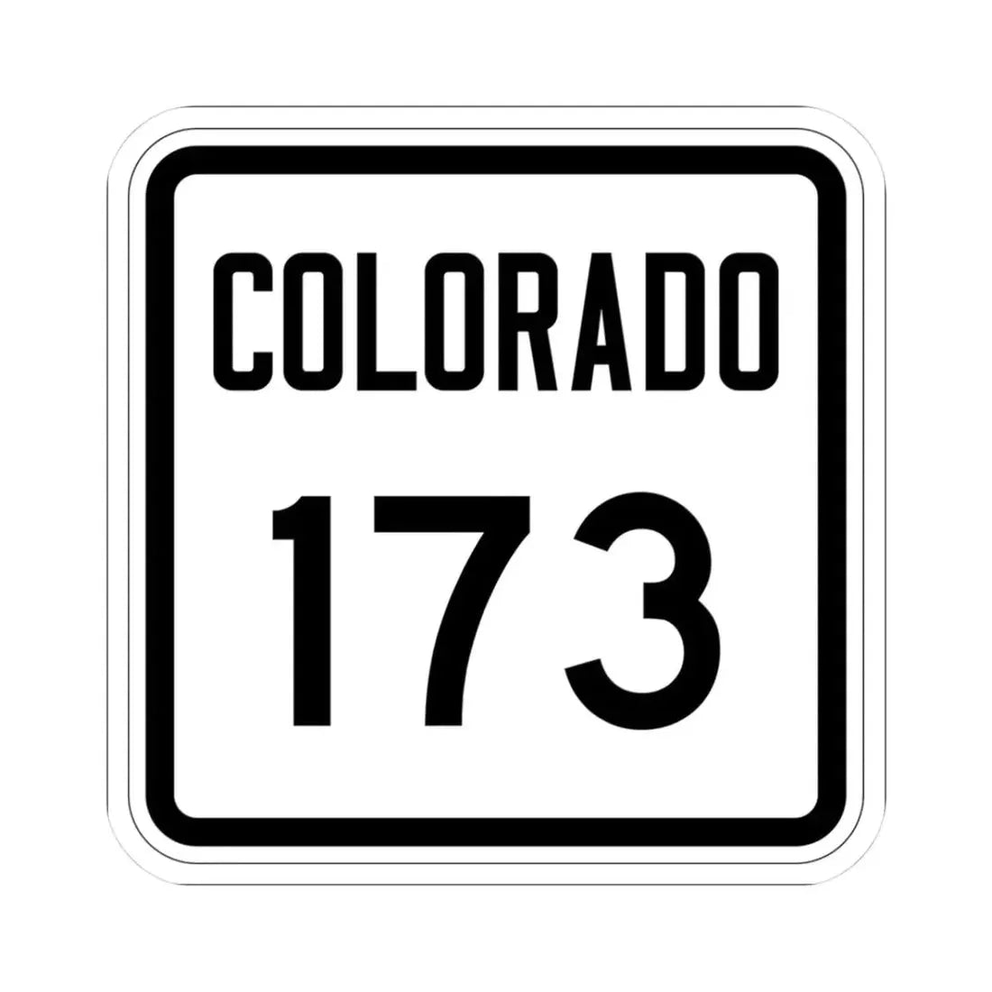 Colorado 173 1946 (Colorado) (Road Sign) STICKER Vinyl Kiss-Cut Decal 3 Inch White - The Sticker Space