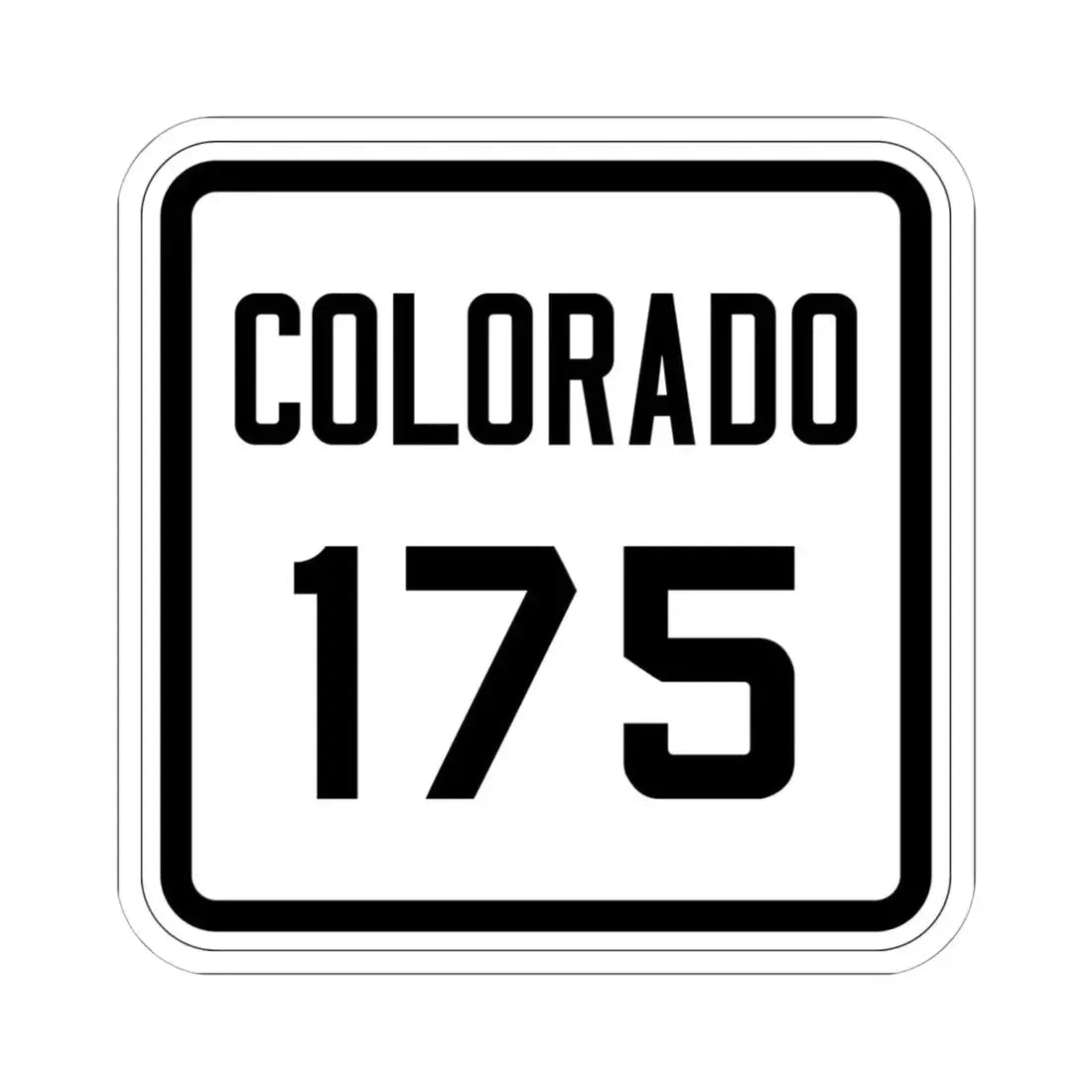 Colorado 175 1926 (Colorado) (Road Sign) STICKER Vinyl Kiss-Cut Decal 6 Inch White - The Sticker Space