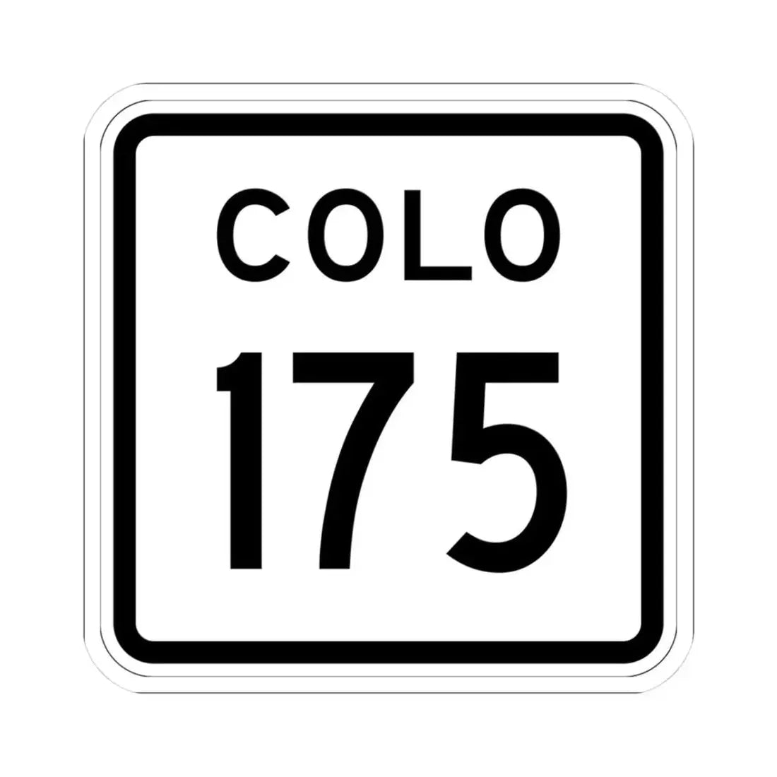Colorado 175 1952 (Colorado) (Road Sign) STICKER Vinyl Kiss-Cut Decal 3 Inch White - The Sticker Space