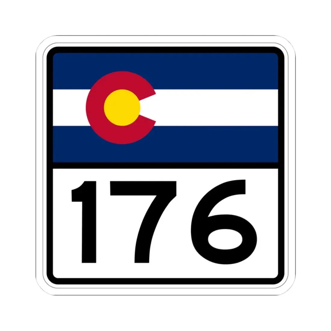 Colorado 176 (Colorado) (Road Sign) STICKER Vinyl Kiss-Cut Decal 3 Inch White - The Sticker Space