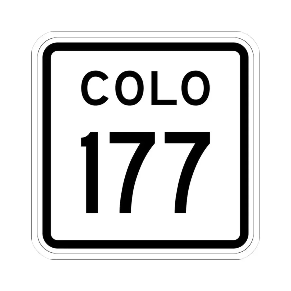 Colorado 177 1952 (Colorado) (Road Sign) STICKER Vinyl Kiss-Cut Decal 3 Inch White - The Sticker Space