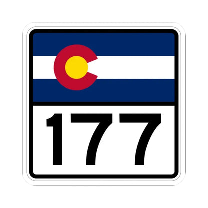 Colorado 177 (Colorado) (Road Sign) STICKER Vinyl Kiss-Cut Decal 2 Inch White - The Sticker Space