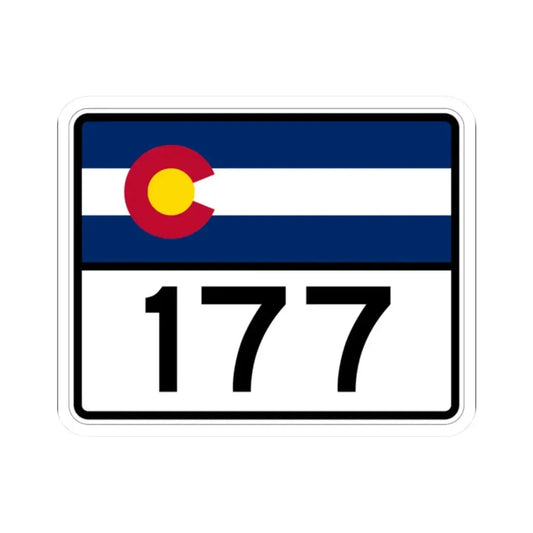 Colorado 177 wide (Colorado) (Road Sign) STICKER Vinyl Kiss-Cut Decal 2 Inch White - The Sticker Space