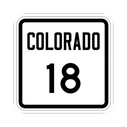 Colorado 18 1946 (Colorado) (Road Sign) STICKER Vinyl Kiss-Cut Decal 2 Inch White - The Sticker Space