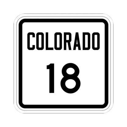 Colorado 18 1946 (Colorado) (Road Sign) STICKER Vinyl Kiss-Cut Decal 4 Inch White - The Sticker Space