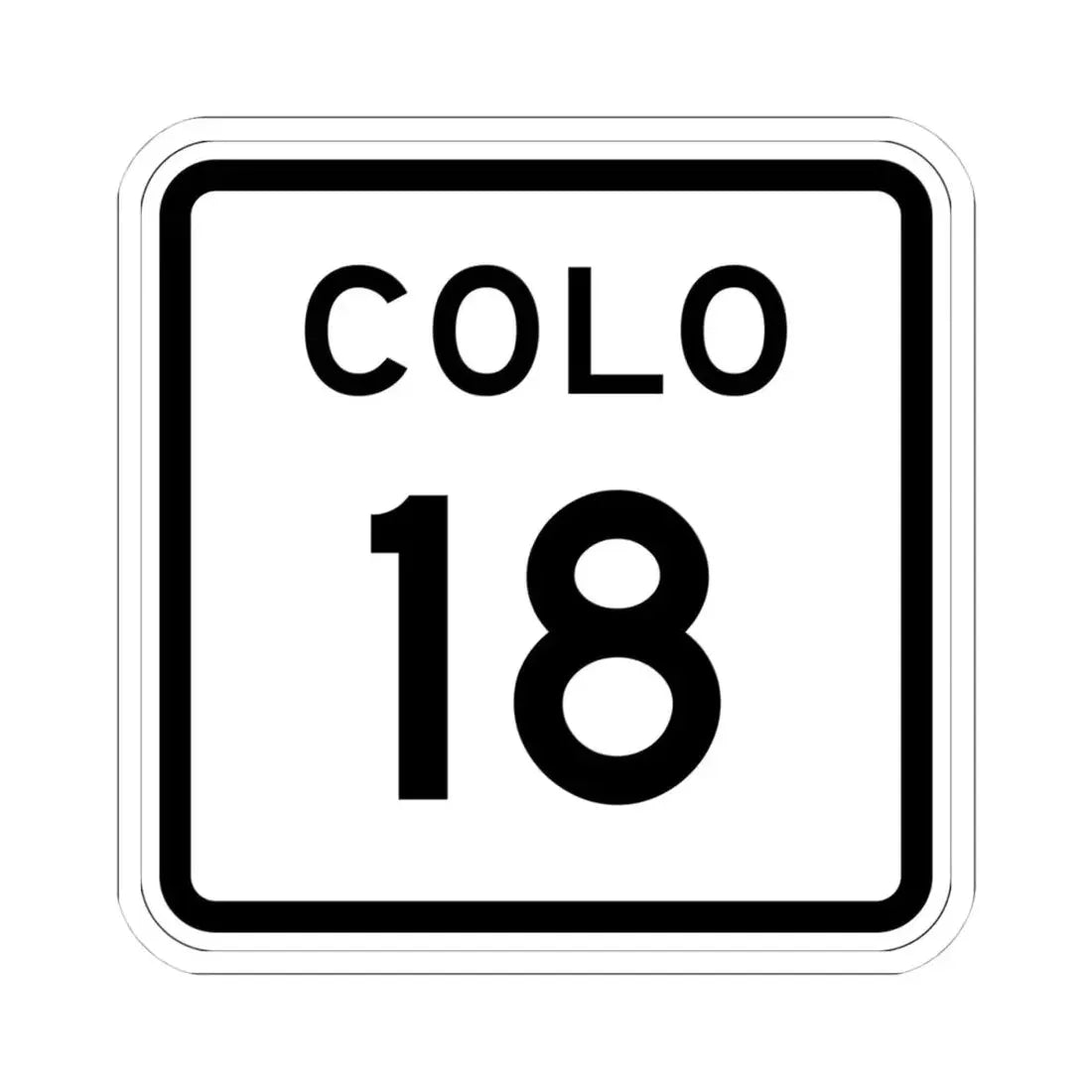 Colorado 18 1952 (Colorado) (Road Sign) STICKER Vinyl Kiss-Cut Decal 4 Inch White - The Sticker Space