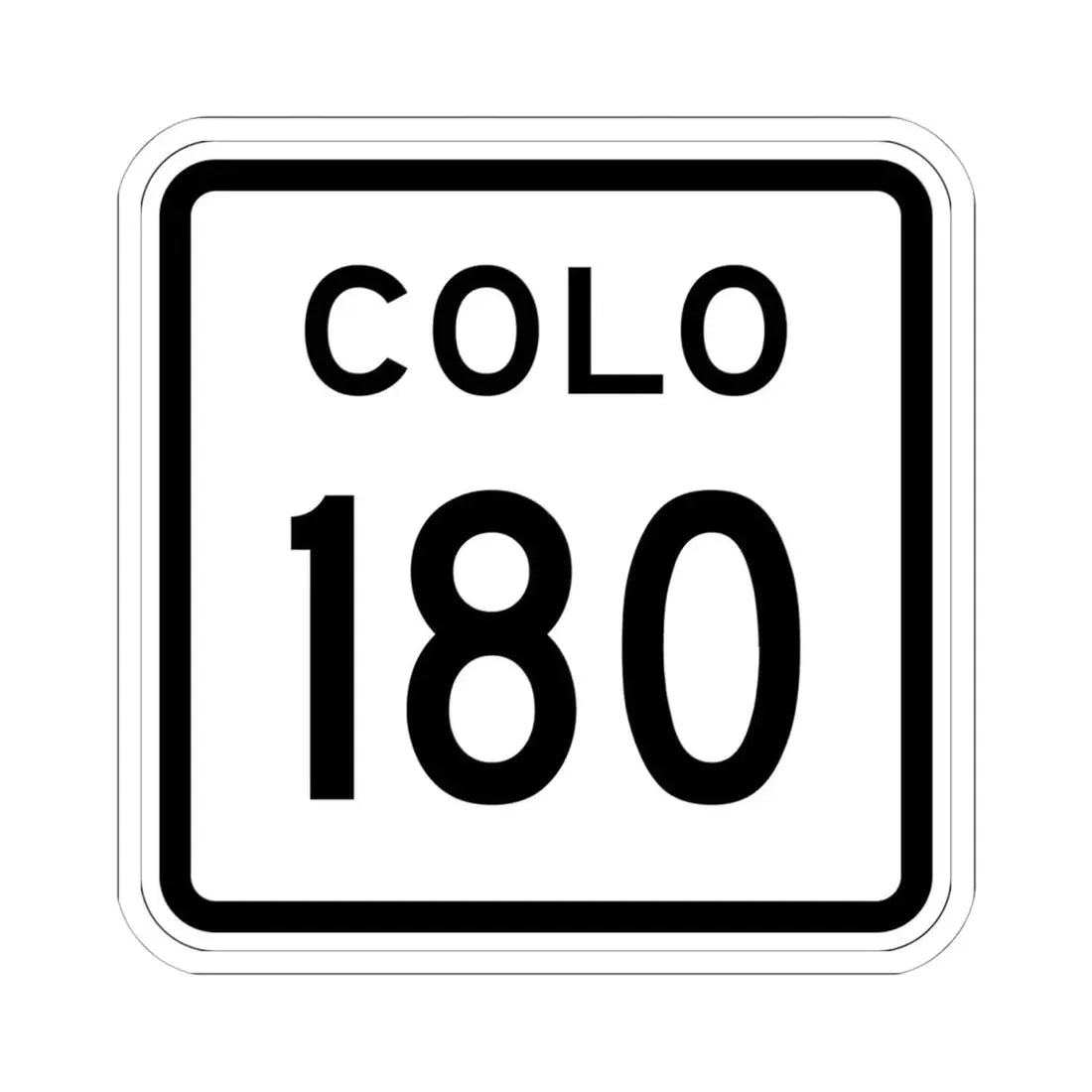 Colorado 180 1952 (Colorado) (Road Sign) STICKER Vinyl Kiss-Cut Decal 6 Inch White - The Sticker Space