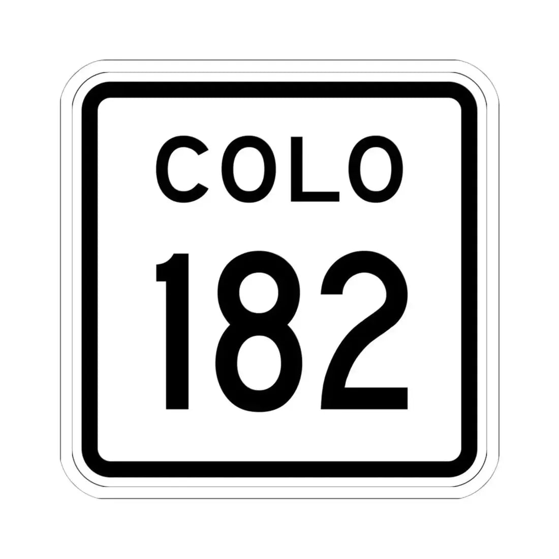 Colorado 182 1952 (Colorado) (Road Sign) STICKER Vinyl Kiss-Cut Decal 6 Inch White - The Sticker Space