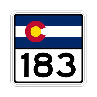 Colorado 183 (Colorado) (Road Sign) STICKER Vinyl Kiss-Cut Decal 6 Inch White - The Sticker Space