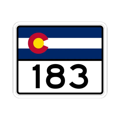Colorado 183 wide (Colorado) (Road Sign) STICKER Vinyl Kiss-Cut Decal 6 Inch White - The Sticker Space