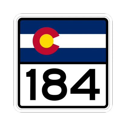 Colorado 184 (Colorado) (Road Sign) STICKER Vinyl Kiss-Cut Decal 3 Inch White - The Sticker Space