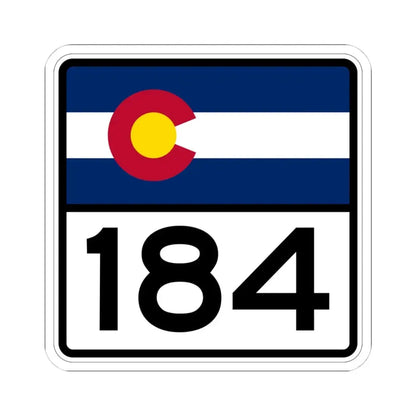 Colorado 184 (Colorado) (Road Sign) STICKER Vinyl Kiss-Cut Decal 4 Inch White - The Sticker Space