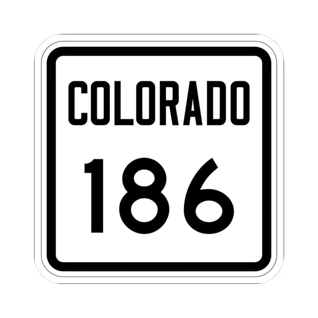 Colorado 186 1946 (Colorado) (Road Sign) STICKER Vinyl Kiss-Cut Decal 3 Inch White - The Sticker Space