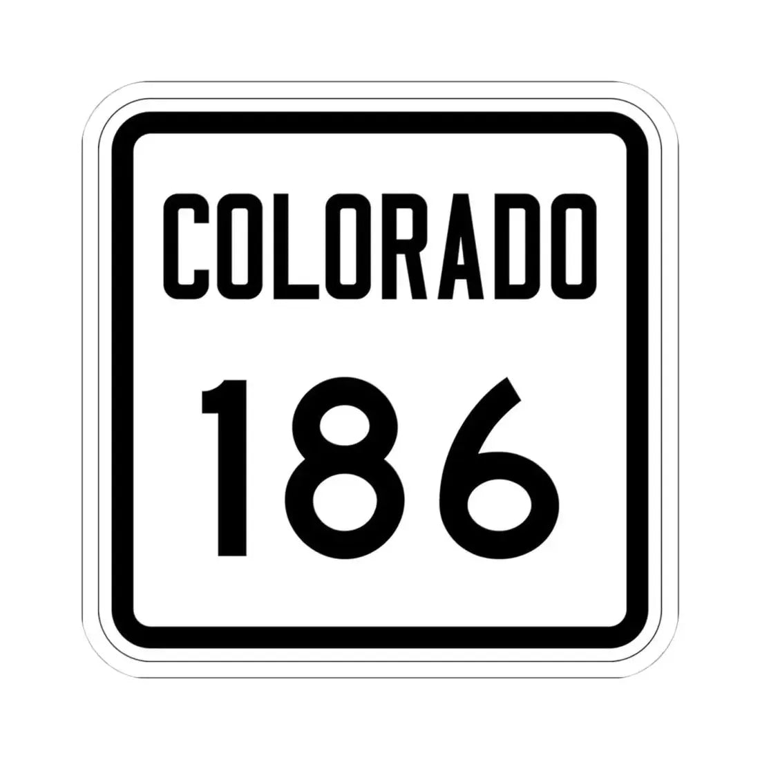 Colorado 186 1946 (Colorado) (Road Sign) STICKER Vinyl Kiss-Cut Decal 4 Inch White - The Sticker Space