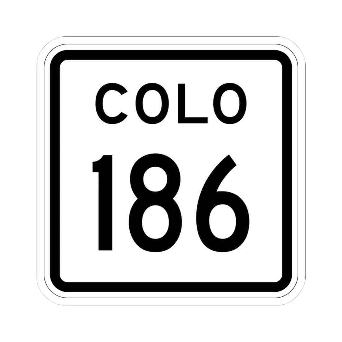 Colorado 186 1952 (Colorado) (Road Sign) STICKER Vinyl Kiss-Cut Decal 3 Inch White - The Sticker Space