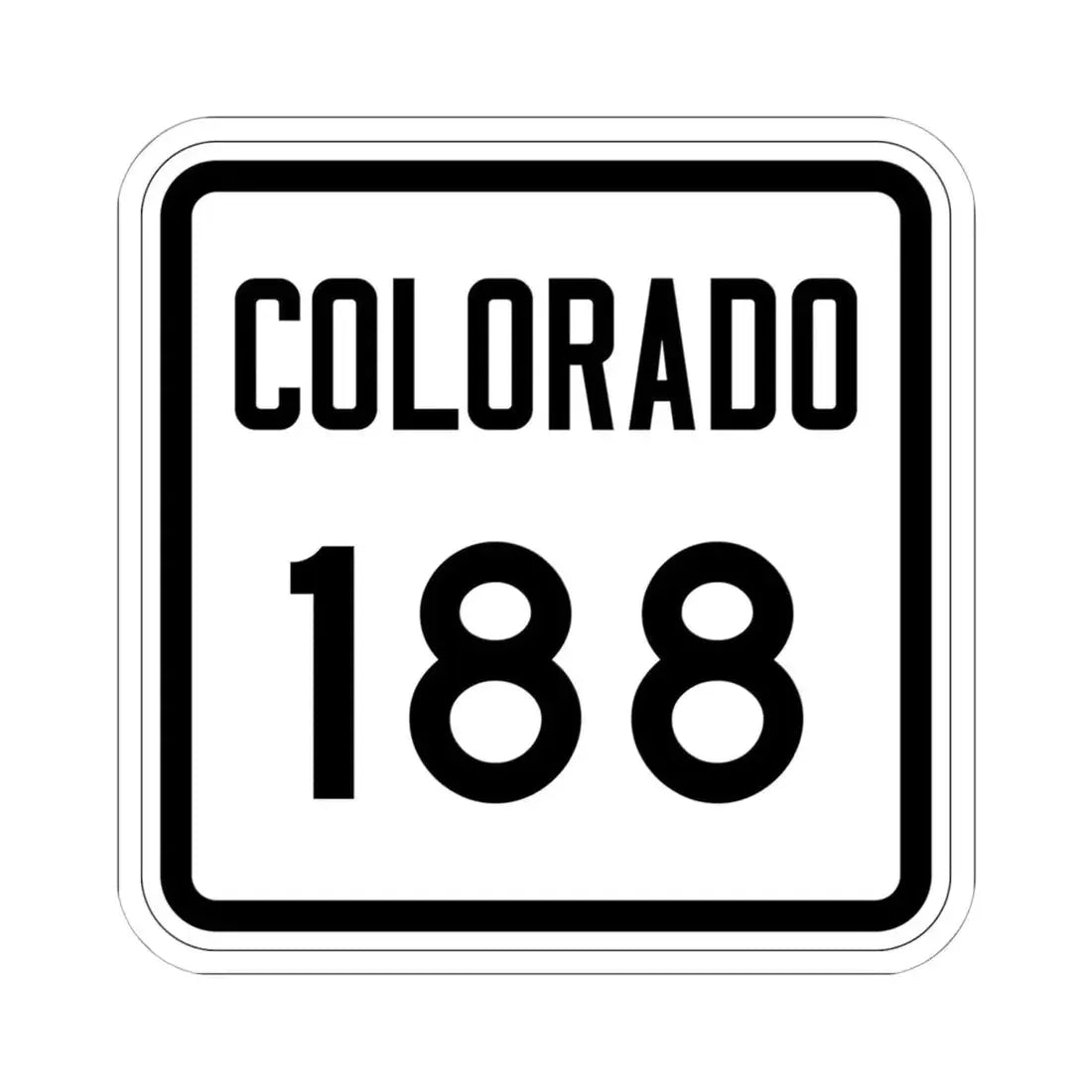 Colorado 188 1946 (Colorado) (Road Sign) STICKER Vinyl Kiss-Cut Decal 6 Inch White - The Sticker Space