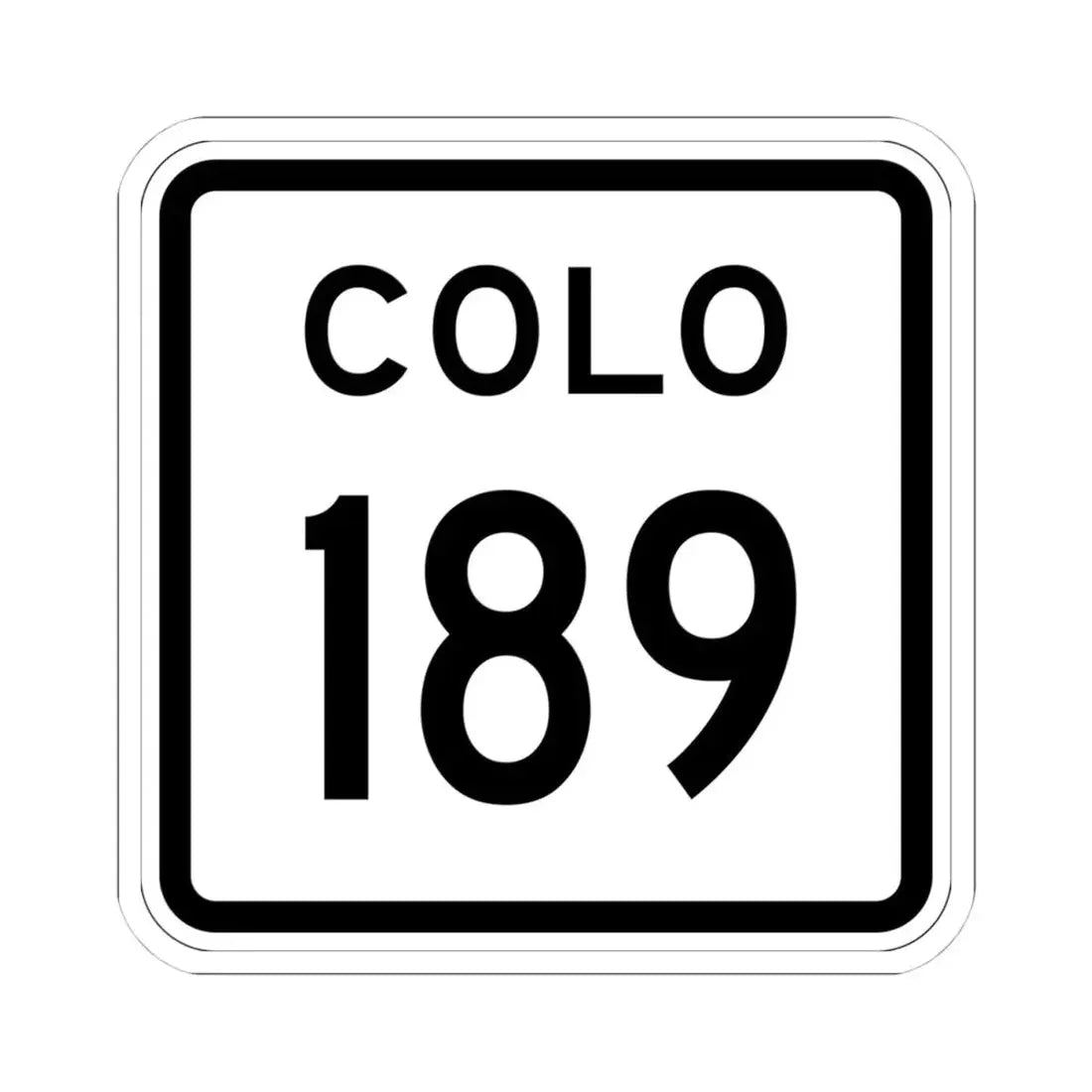 Colorado 189 1952 (Colorado) (Road Sign) STICKER Vinyl Kiss-Cut Decal 4 Inch White - The Sticker Space
