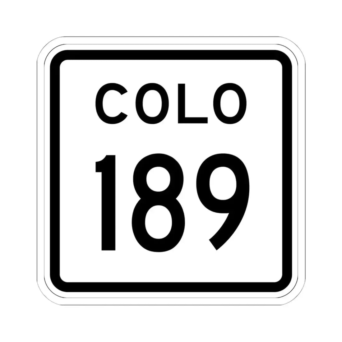 Colorado 189 1952 (Colorado) (Road Sign) STICKER Vinyl Kiss-Cut Decal 6 Inch White - The Sticker Space
