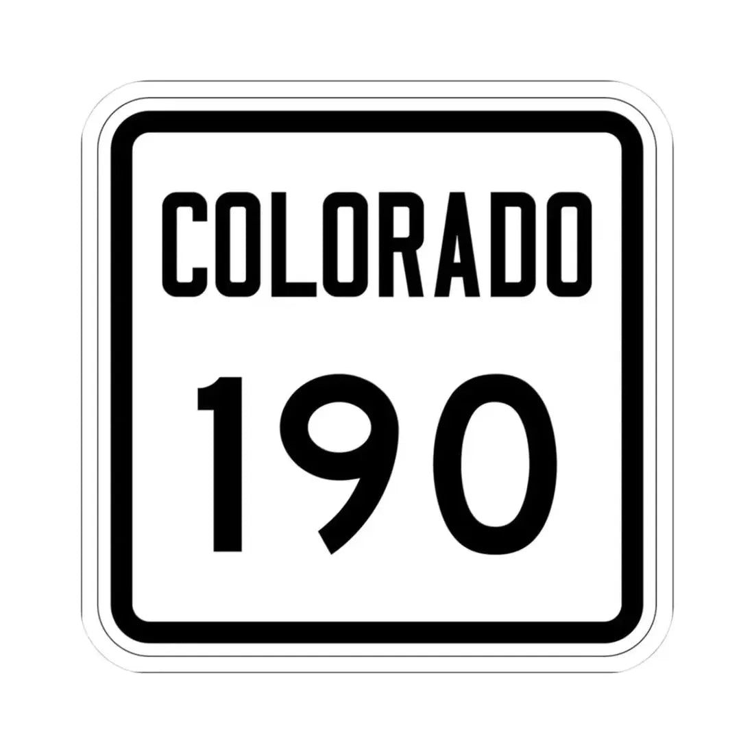 Colorado 190 1946 (Colorado) (Road Sign) STICKER Vinyl Kiss-Cut Decal 3 Inch White - The Sticker Space