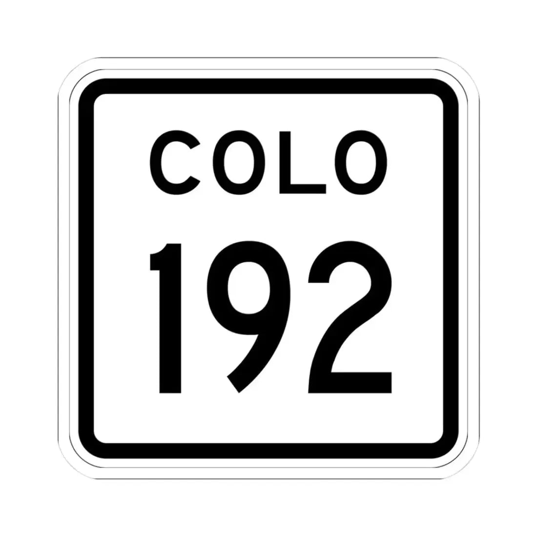 Colorado 192 1952 (Colorado) (Road Sign) STICKER Vinyl Kiss-Cut Decal 3 Inch White - The Sticker Space