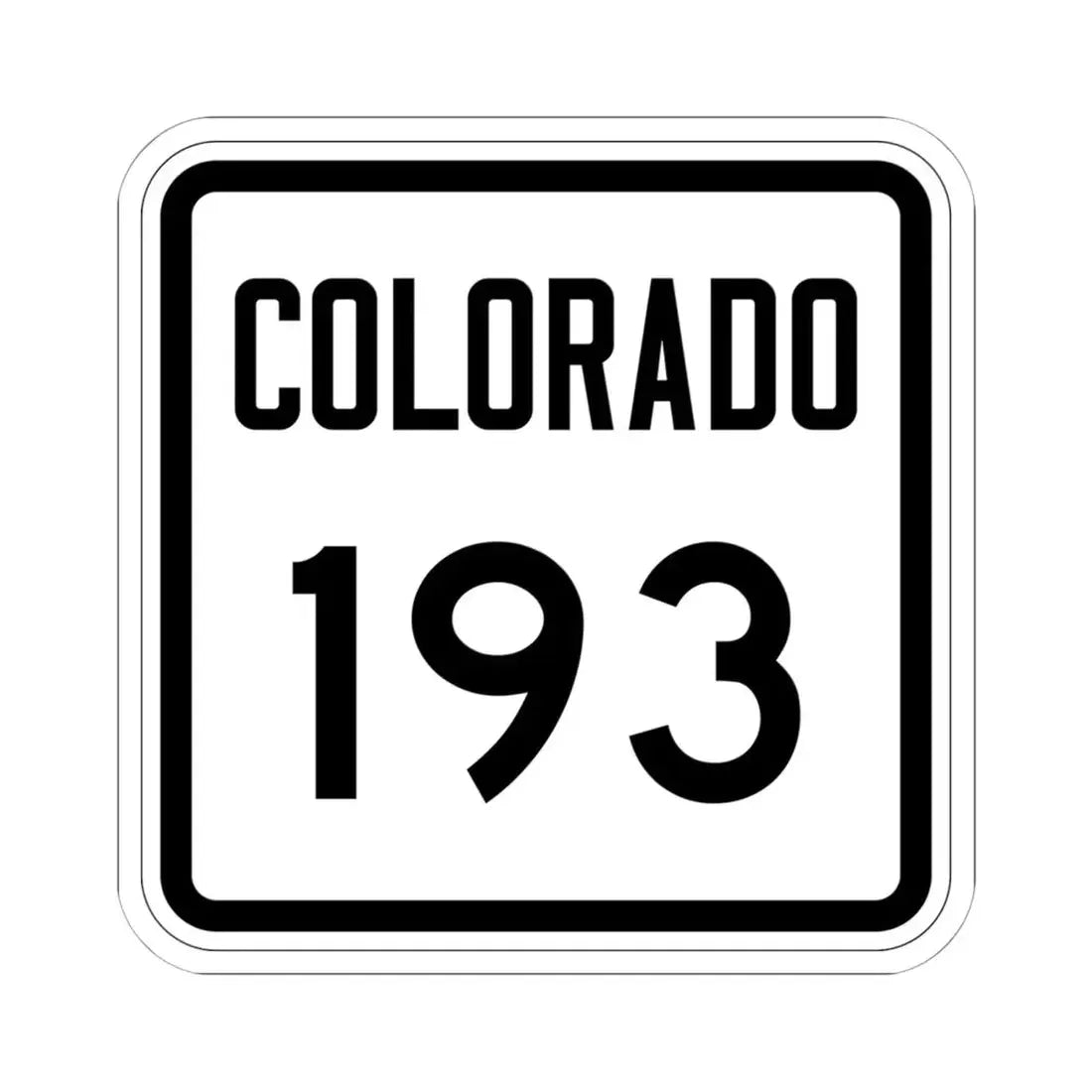 Colorado 193 1946 (Colorado) (Road Sign) STICKER Vinyl Kiss-Cut Decal 6 Inch White - The Sticker Space