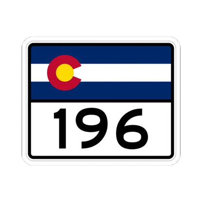 Colorado 196 wide (Colorado) (Road Sign) STICKER Vinyl Kiss-Cut Decal 4 Inch White - The Sticker Space