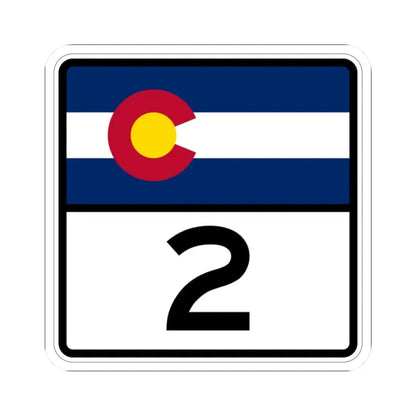 Colorado 2 (Colorado) (Road Sign) STICKER Vinyl Kiss-Cut Decal 2 Inch White - The Sticker Space